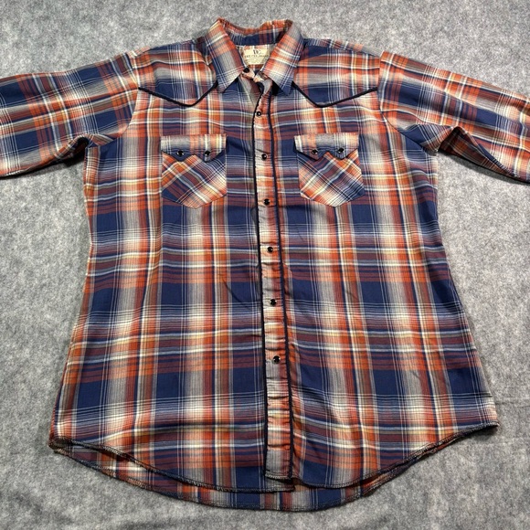 DEE CEE‎ Mens Multicolor Plaid Pearl Snap Button Down Shirt SZ SEE Measurements - Picture 3 of 9